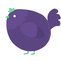 A overcast chicken with a head pattern