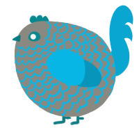 A ash and cerulean chicken with a lace pattern