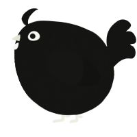 A black chicken with a double-lace pattern