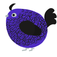 A indigo and sable chicken with a double-lace pattern