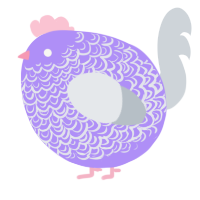A lilac and mist chicken with a double-lace pattern