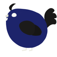 A navy and sable chicken