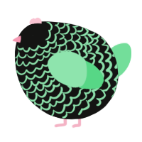 A black and spring chicken with a lace pattern