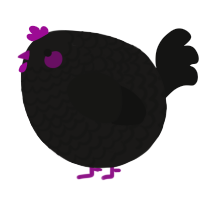 A sable and black chicken with a lace pattern