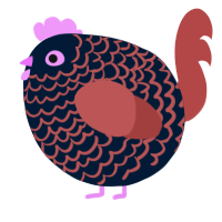 A tumblr and red chicken with a lace pattern