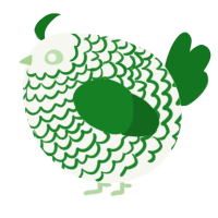 A white and leaf chicken with a lace pattern