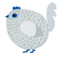 A silver and mist chicken with a lace pattern