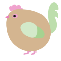 A beige and gluppy chicken