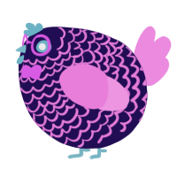 A apple and leaf chicken with a lace pattern