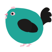 A turquoise and sable chicken