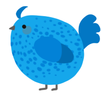 A sky and sapphire chicken with a speckle pattern