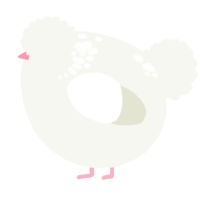 A white chicken with a neck-speckle pattern