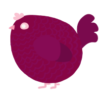 A maroon and wine chicken with a lace pattern