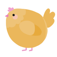 A honey chicken with a head pattern