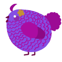 A blurple and plum chicken with a lace pattern