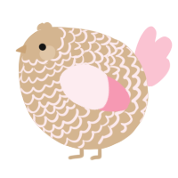 A beige and rose chicken with a lace pattern