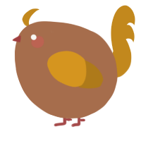 A brown and ochre chicken