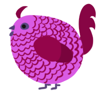 A orchid and maroon chicken with a lace pattern