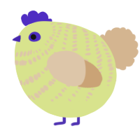 A lemon and beige chicken with a bar pattern
