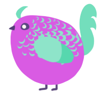 A orchid and mint chicken with a half-lace pattern