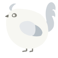 A white and mist chicken