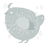 A silver chicken with a speckle pattern