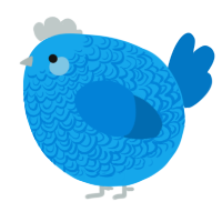 A sky and sapphire chicken with a double-lace pattern