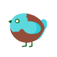 A russet and aqua chicken with a head pattern