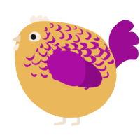 A honey and plum chicken with a half-lace pattern
