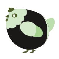 A sable and gluppy chicken with a head pattern