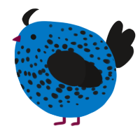 A sapphire and sable chicken with a speckle pattern