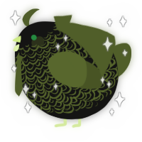 A black and olive chicken with a double-lace pattern