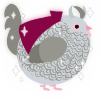 A mist and ash chicken with a double-lace pattern
