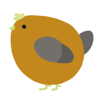 A ochre and grey chicken