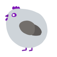 A mist and grey chicken