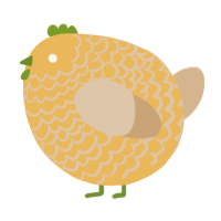 A honey and beige chicken with a lace pattern