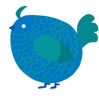 A sapphire and teal chicken with a lace pattern