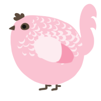 A rose chicken with a half-lace pattern