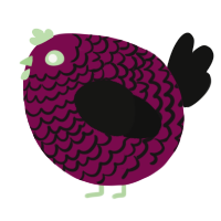 A wine and black chicken with a lace pattern