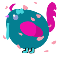 A sea and fuchsia chicken
