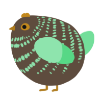 A bark and spring chicken with a bar pattern