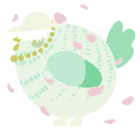 A gluppy and spring chicken with a bar pattern
