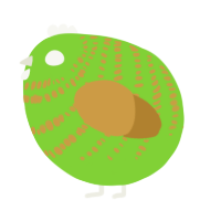 A grass and gold chicken with a bar pattern