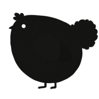 A black chicken with a speckle pattern