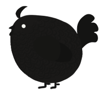 A sable and black chicken with a double-lace pattern