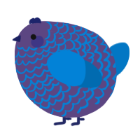 A overcast and sapphire chicken with a lace pattern