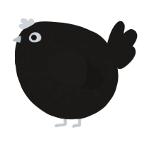 A sable chicken with a speckle pattern