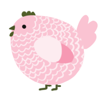 A rose chicken with a lace pattern
