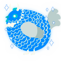 A sapphire and silver chicken with a lace pattern