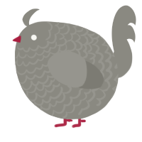 A ash chicken with a lace pattern